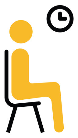 Waiting for flight, illustration, vector on a white background.のイラスト素材