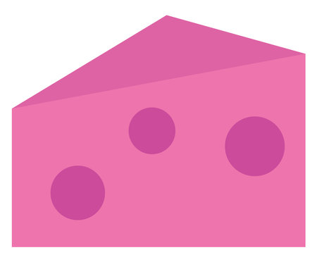 Pink cheese, illustration, vector on a white background.のイラスト素材
