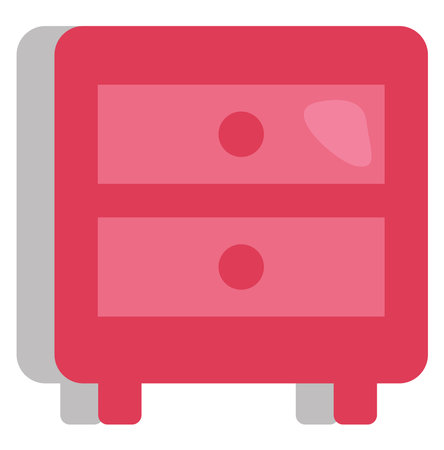 Pink nightstand, illustration, vector on a white background.のイラスト素材