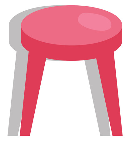 Pink stool, illustration, vector on a white background.のイラスト素材