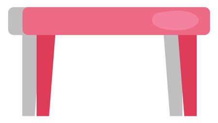 Pink dinning table, illustration, vector on a white background.のイラスト素材