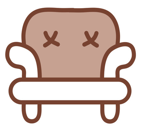 Wooden sofa, illustration, vector on a white background.のイラスト素材