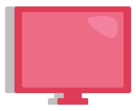 Pink plasma TV, illustration, vector on a white background.のイラスト素材