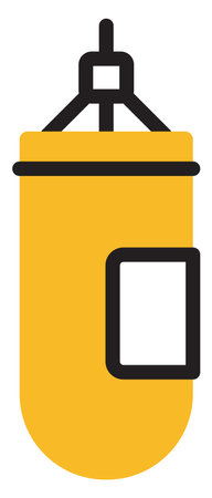 Gym boxing bag, illustration, vector on a white background.のイラスト素材