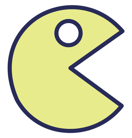 Mr. Pacman, illustration, vector on a white background.のイラスト素材