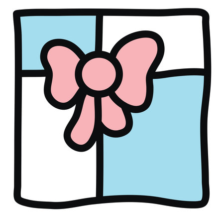 Wraped gift, illustration, vector on a white background.のイラスト素材