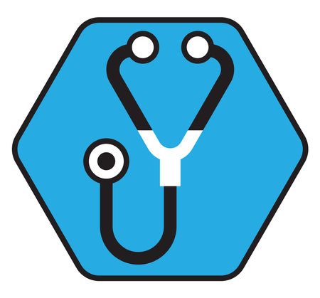 Health care stethoscope, illustration, vector on a white background.のイラスト素材