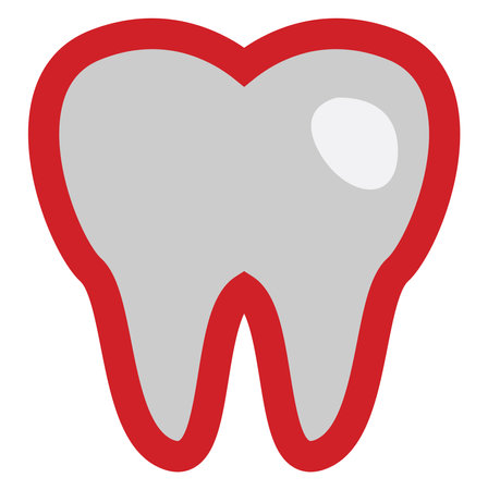 Healthy tooth, illustration, vector on a white background.のイラスト素材