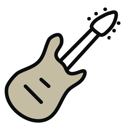 Electric Guitar instrument, illustration, vector on a white background.のイラスト素材