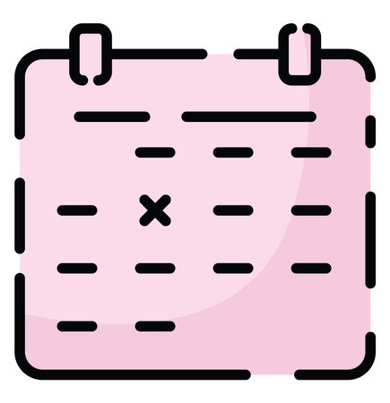 Female calender, illustration, vector on a white background.のイラスト素材
