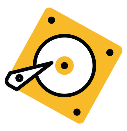 PC hard disk, illustration, vector on a white background.のイラスト素材