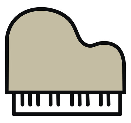 Music piano, illustration, vector on a white background.のイラスト素材