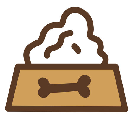 Pet food bowl, illustration, vector on a white background.のイラスト素材