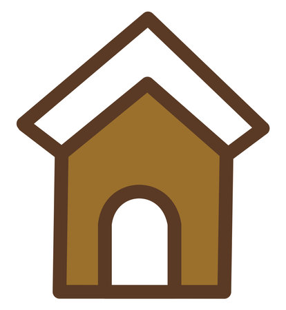 Dog house, illustration, vector on a white background.のイラスト素材