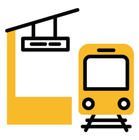 Railway platform, illustration, vector on a white background.のイラスト素材