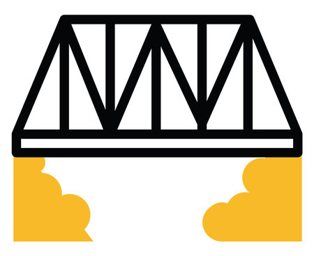 Railway bridge, illustration, vector on a white background.