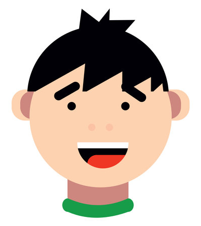 Guy with black hair, illustration, vector on a white background.のイラスト素材