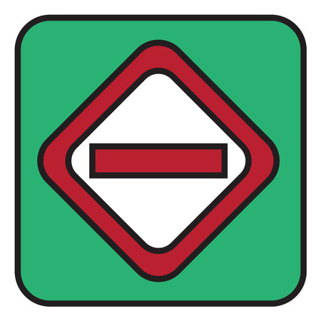 Red road sign, illustration, vector on a white background.のイラスト素材