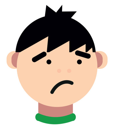 Sad guy, illustration, vector on a white background.のイラスト素材