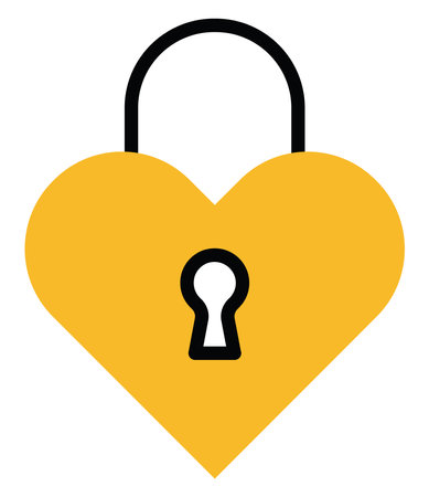 Valentines day heart lock, illustration, vector on a white background.のイラスト素材