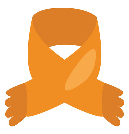 Golden scarf, illustration, vector on a white background.のイラスト素材