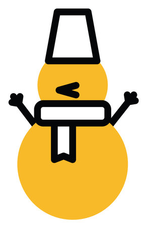 Winter snowman, illustration, vector on a white background.のイラスト素材