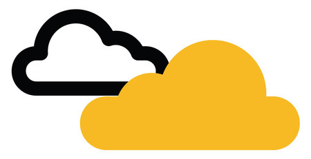 Cloudy weather, illustration, vector on a white background.のイラスト素材