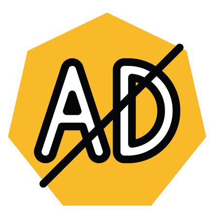 Ads blocker, illustration, vector on a white background.のイラスト素材