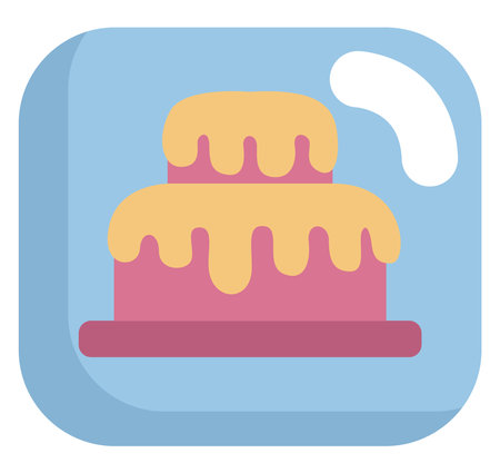 Two story birthday cake, illustration, vector on a white background.のイラスト素材
