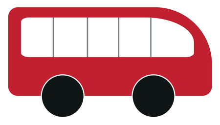 Red bus, illustration, vector on a white background.のイラスト素材