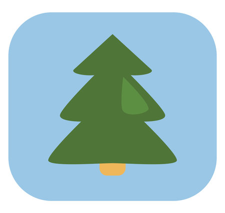 Camping mountain tree, illustration, vector on a white background.のイラスト素材