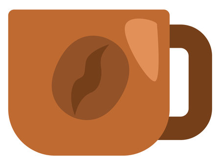 Cappucino mug, illustration, vector on a white background.のイラスト素材