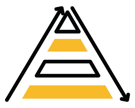 Pyramid chart, illustration, vector on a white background.のイラスト素材