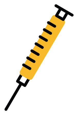 Dentist syringe, illustration, vector on a white background.のイラスト素材