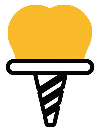 Dentist implants, illustration, vector on a white background.のイラスト素材