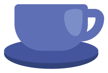 Blue cup, illustration, vector on a white background.のイラスト素材