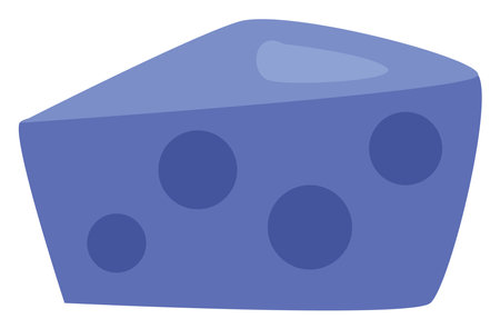 Blue cheese slice, illustration, vector on a white background.のイラスト素材