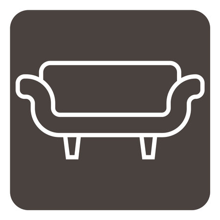 Modern brown sofa, illustration, vector on a white background.のイラスト素材