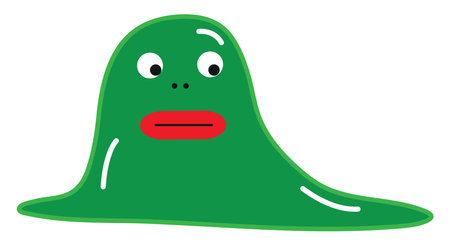 Green monster mistrust, illustration, vector on a white background.のイラスト素材