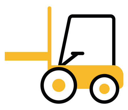 Hard equipments excavator machine, illustration, vector on a white background.のイラスト素材