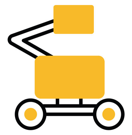 Hard equipments lifter machine, illustration, vector on a white background.のイラスト素材