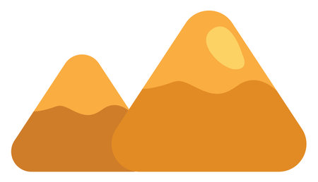 Nature mountains, illustration, vector on a white background.のイラスト素材