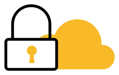 Network security lock, illustration, vector on a white background.
