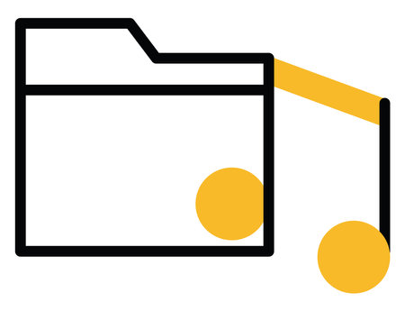 Network music folder, illustration, vector on a white background.のイラスト素材
