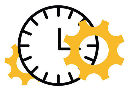 Project menagement time, illustration, vector on a white background.のイラスト素材