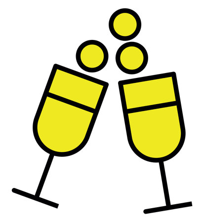 Party champagne, illustration, vector on a white background.のイラスト素材