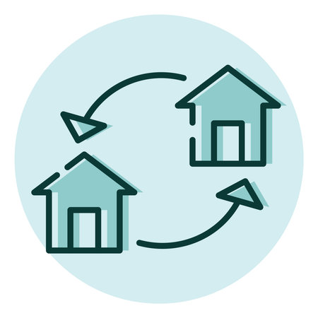 Real estate exchange for house, illustration, vector on a white background.のイラスト素材