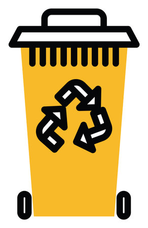 Recycling bin, illustration, vector on a white background.のイラスト素材