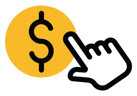 SEO pay for click, illustration, vector on a white background.のイラスト素材