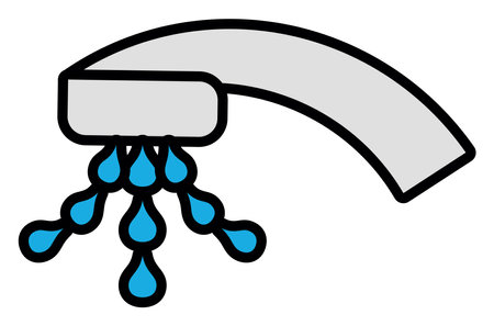 Water shower bath, illustration, vector on a white background.のイラスト素材